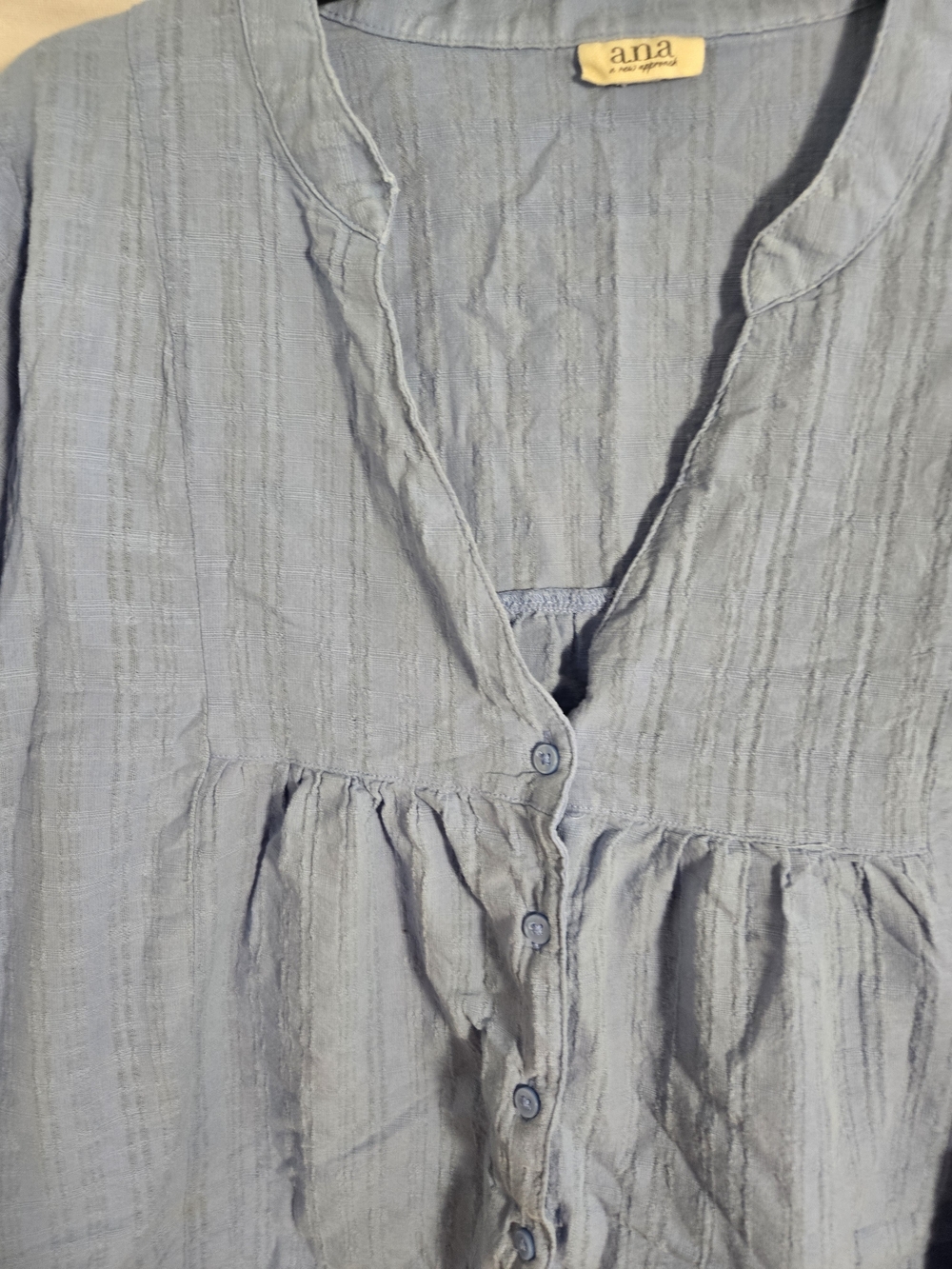 a.n.a Light Blue Button-Front Women's Top - Picture 5 of 10